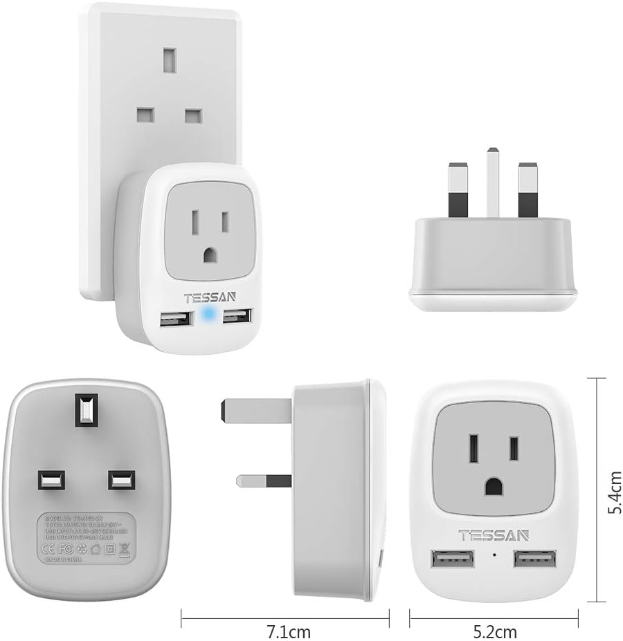 bfタイプ変換プラグ 海外旅行用変換器 2USBポート付き bfタイプ 電源変換プラグ アダプター