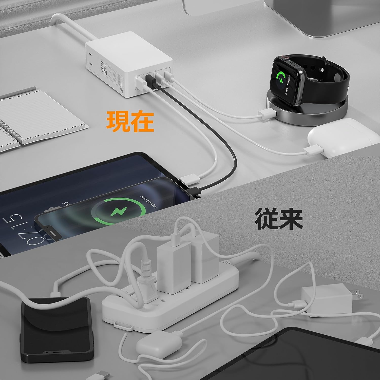 TESSAN 電源タップ PD対応 USB充電器 65W type-c 急速充電器