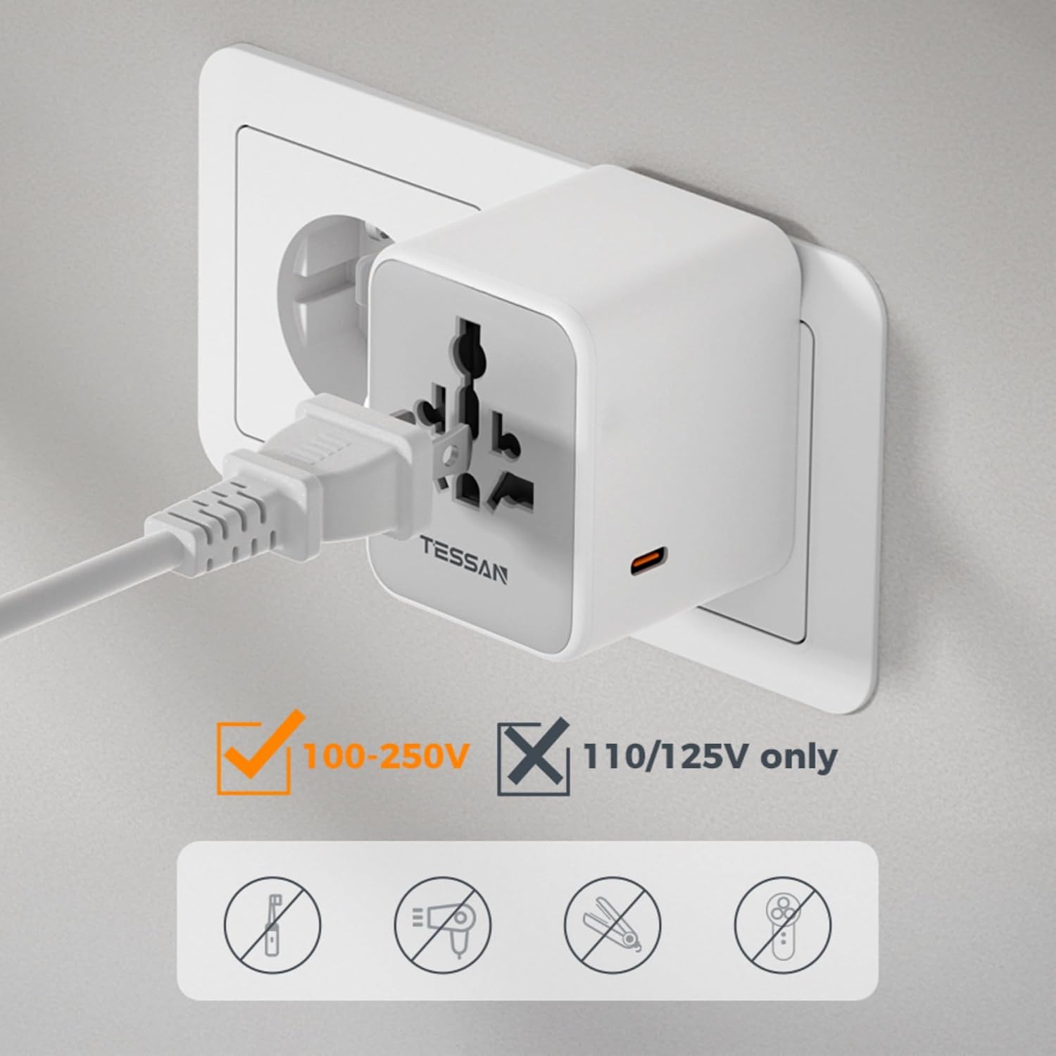 TESSAN 65W GaN 海外変換プラグ 6台同時充電