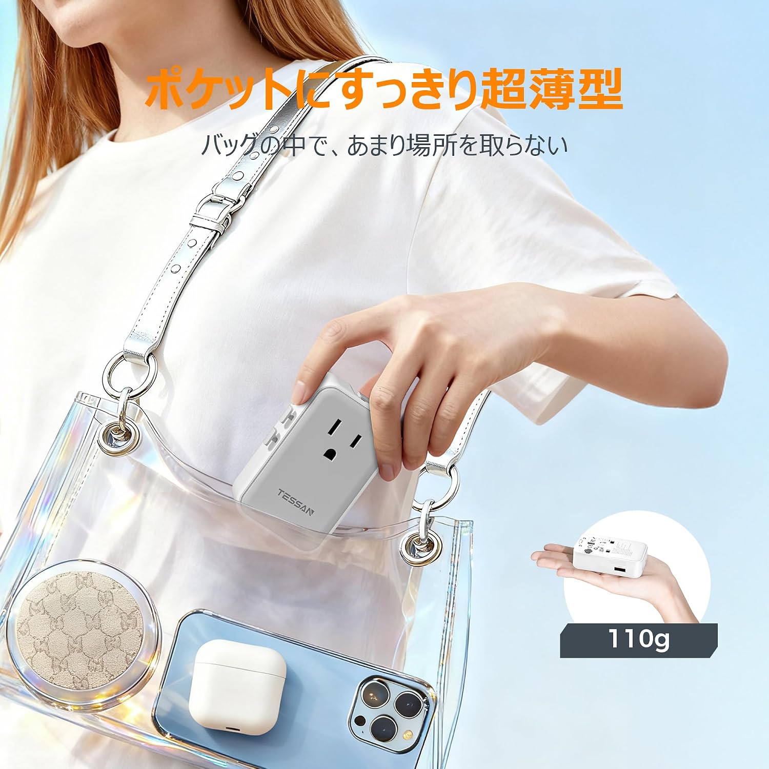TESSAN 全世界対応 変換プラグ 20W PD急速充電 4-in-1 USB-C×2 USB-A