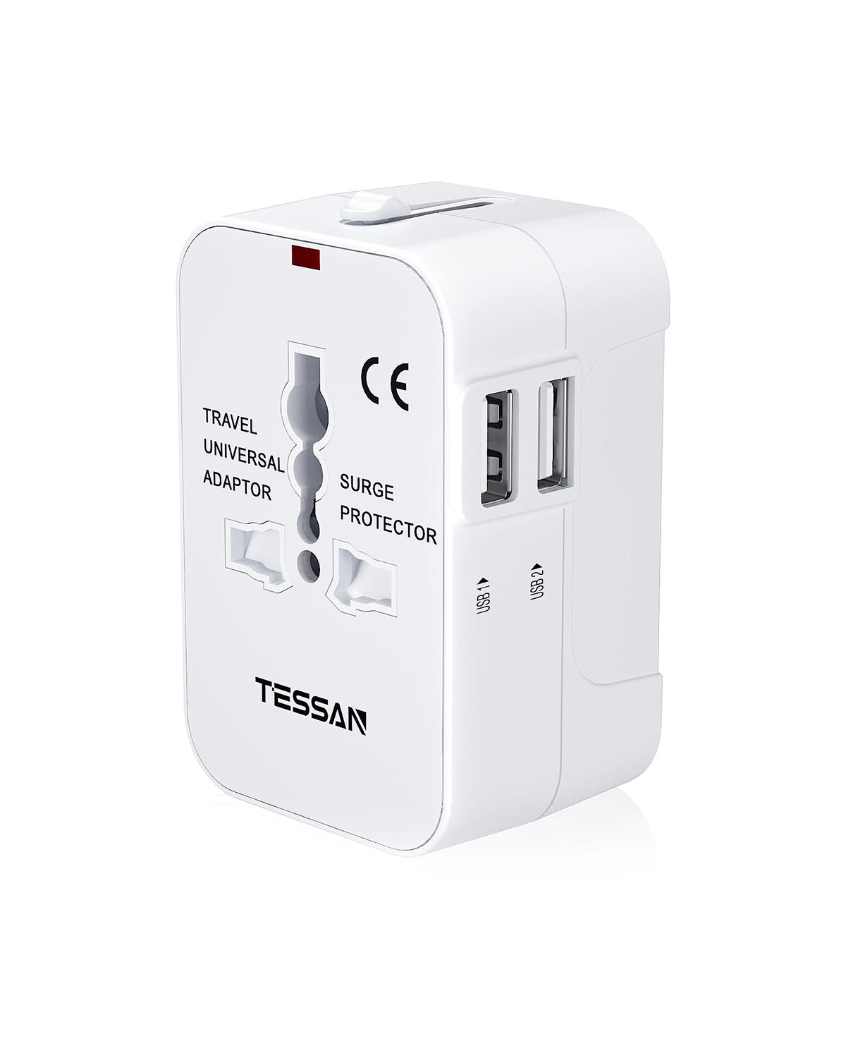 TESSAN 韓国 コンセント変換プラグ 旅行用電源変換プラグ 全世界対応 2USB-Aポート 1ACコンセント