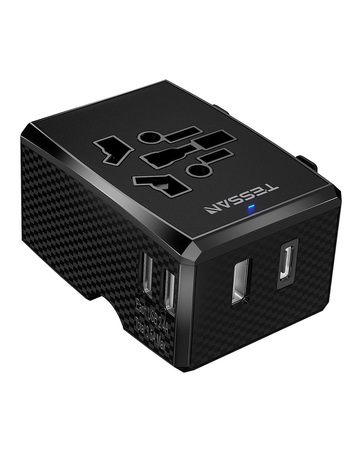 TESSAN 海外旅行用変換ブラグ 3つUSB-Aポートと1つUSB-Cポート付き 旅行充電器