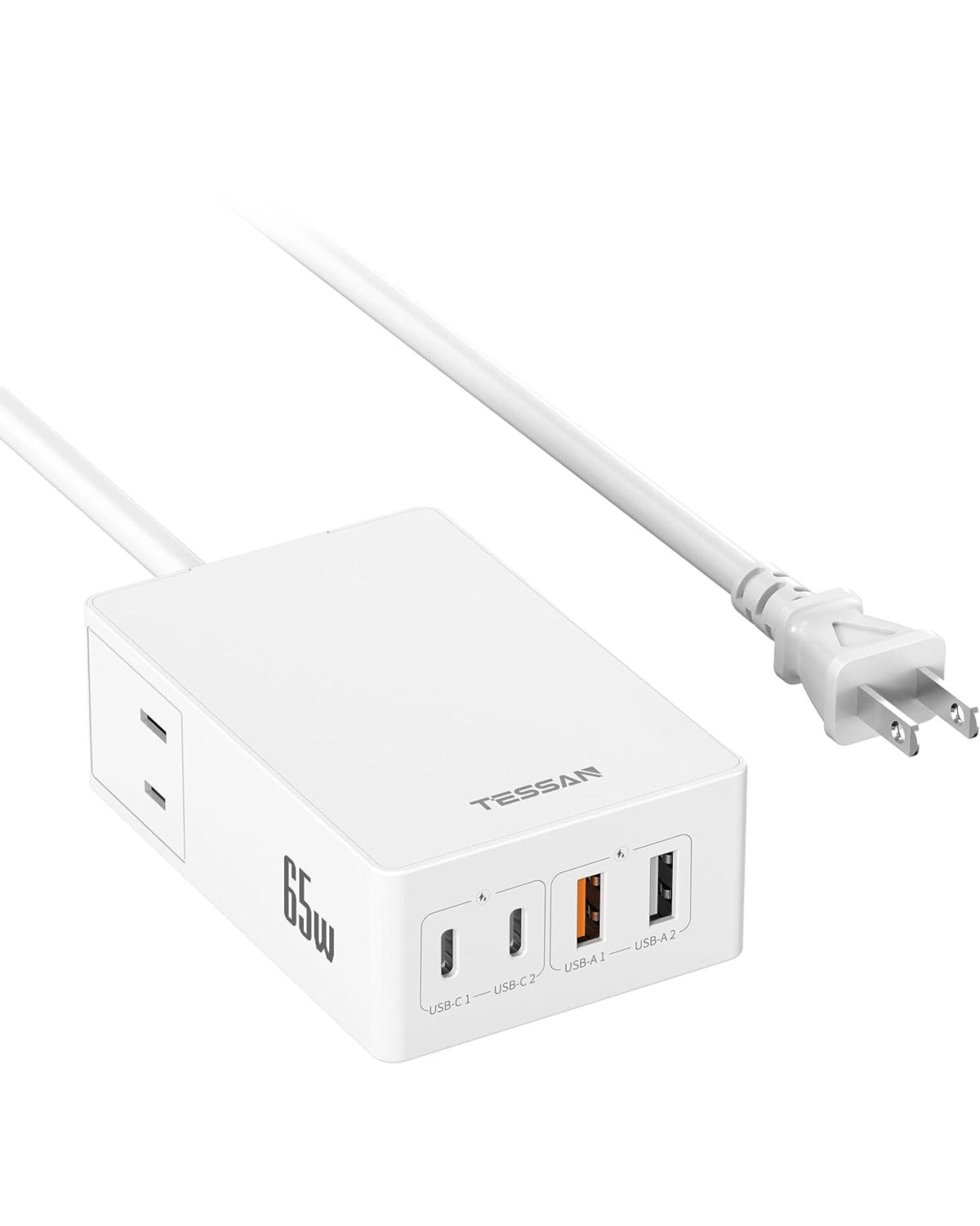 TESSAN 電源タップ PD対応 USB充電器 65W type-c 急速充電器