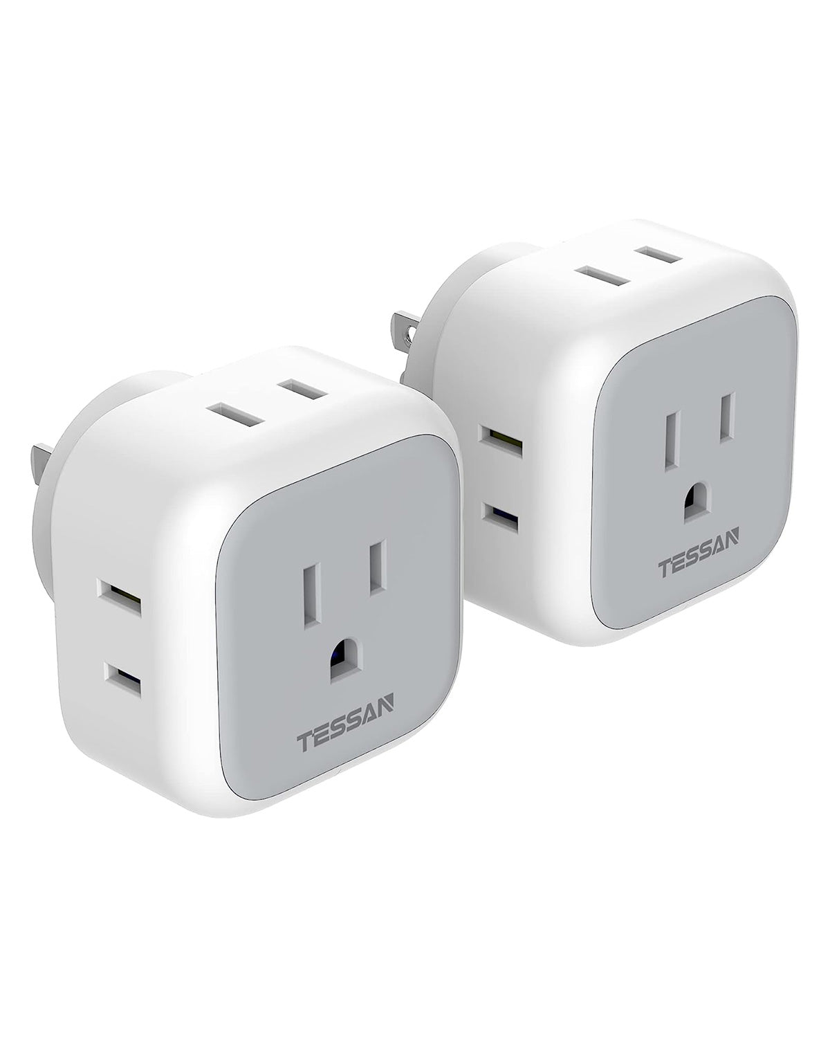 コンセント タップ TESSAN 4AC口 電源タップ コンセント 分岐 充電タップ 直挿しマルチタップ たこあしコンセント コンパクト 2個セット