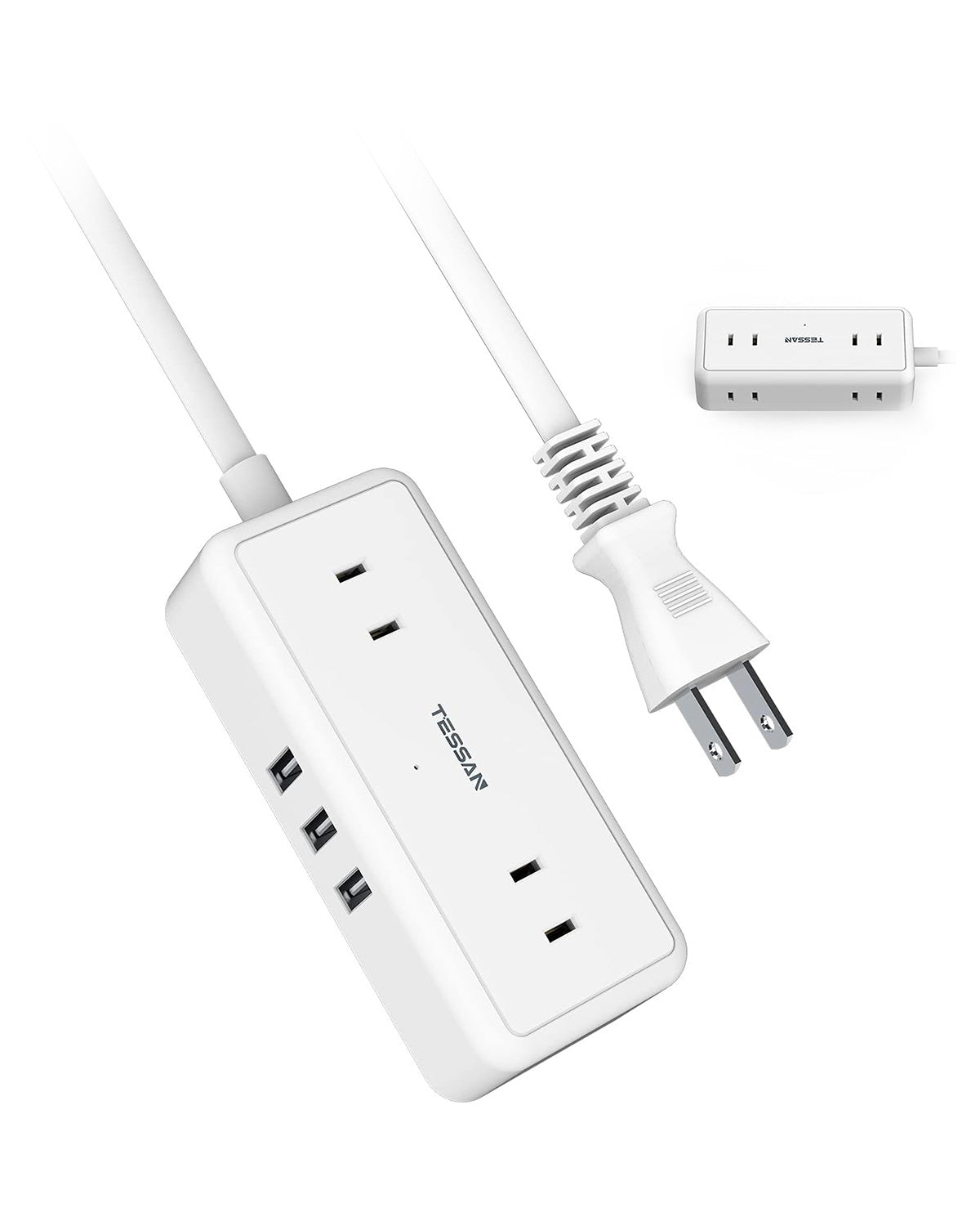 TESSAN usbコンセント 4個AC口 3USBポート 延長コード 1.5m