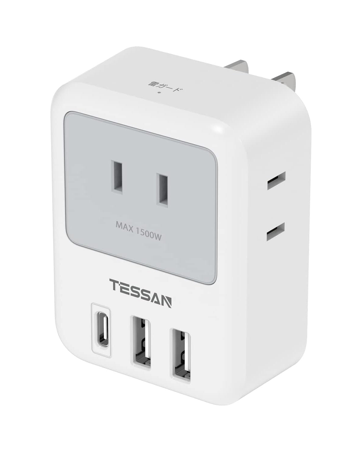 TESSAN 電源タップ USB-C付き 3個AC口 2個USB-Aポート 1個Type-Cポート