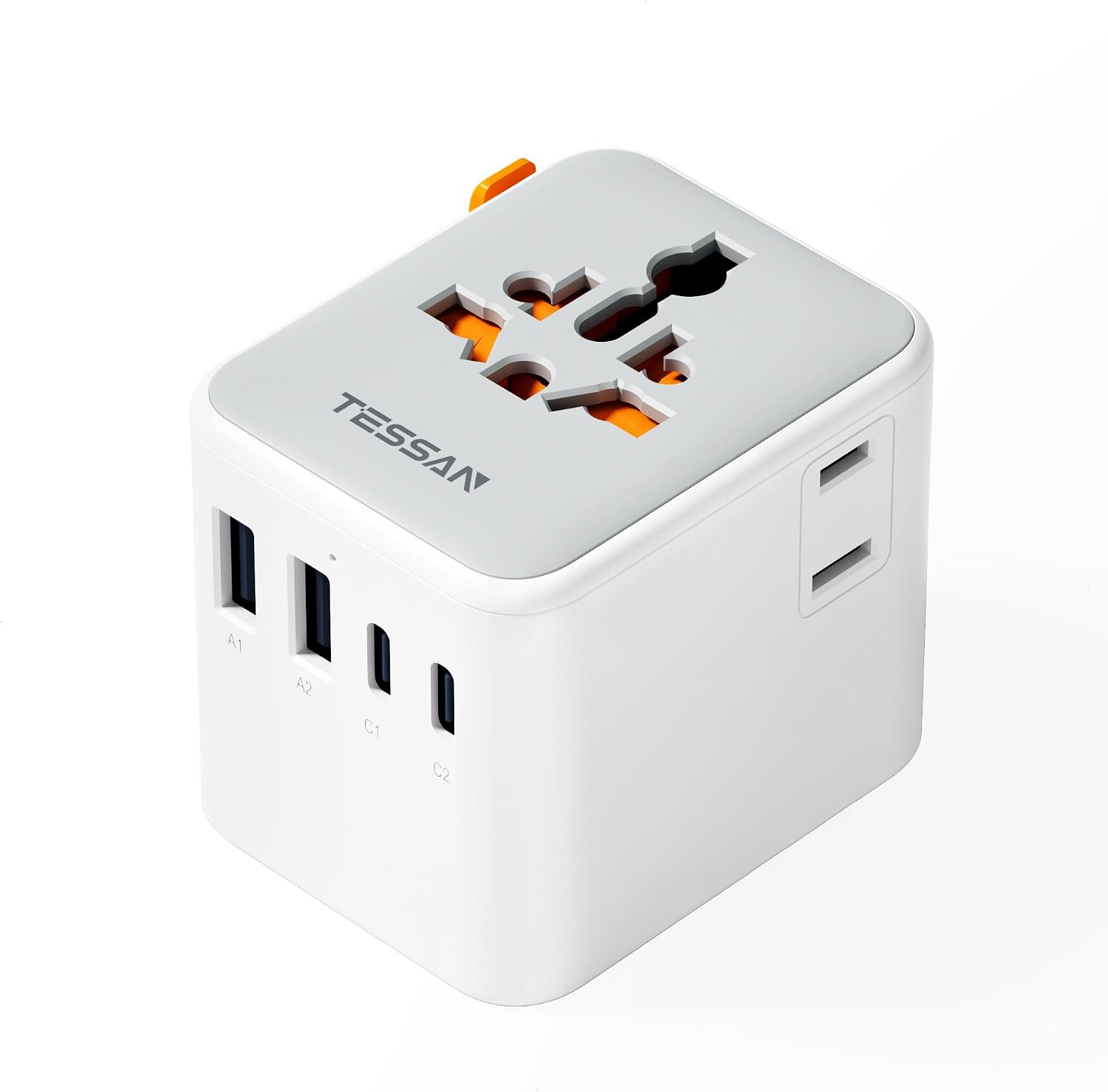 TESSAN 全世界対応ユニバーサル変換プラグ USB-C搭載 5台同時充電
