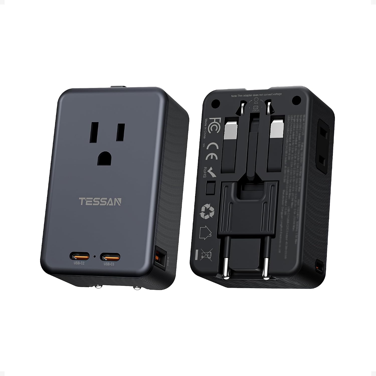 TESSAN 世界対応 70W 急速充電 変換プラグ（A/C/BF/Oタイプ）