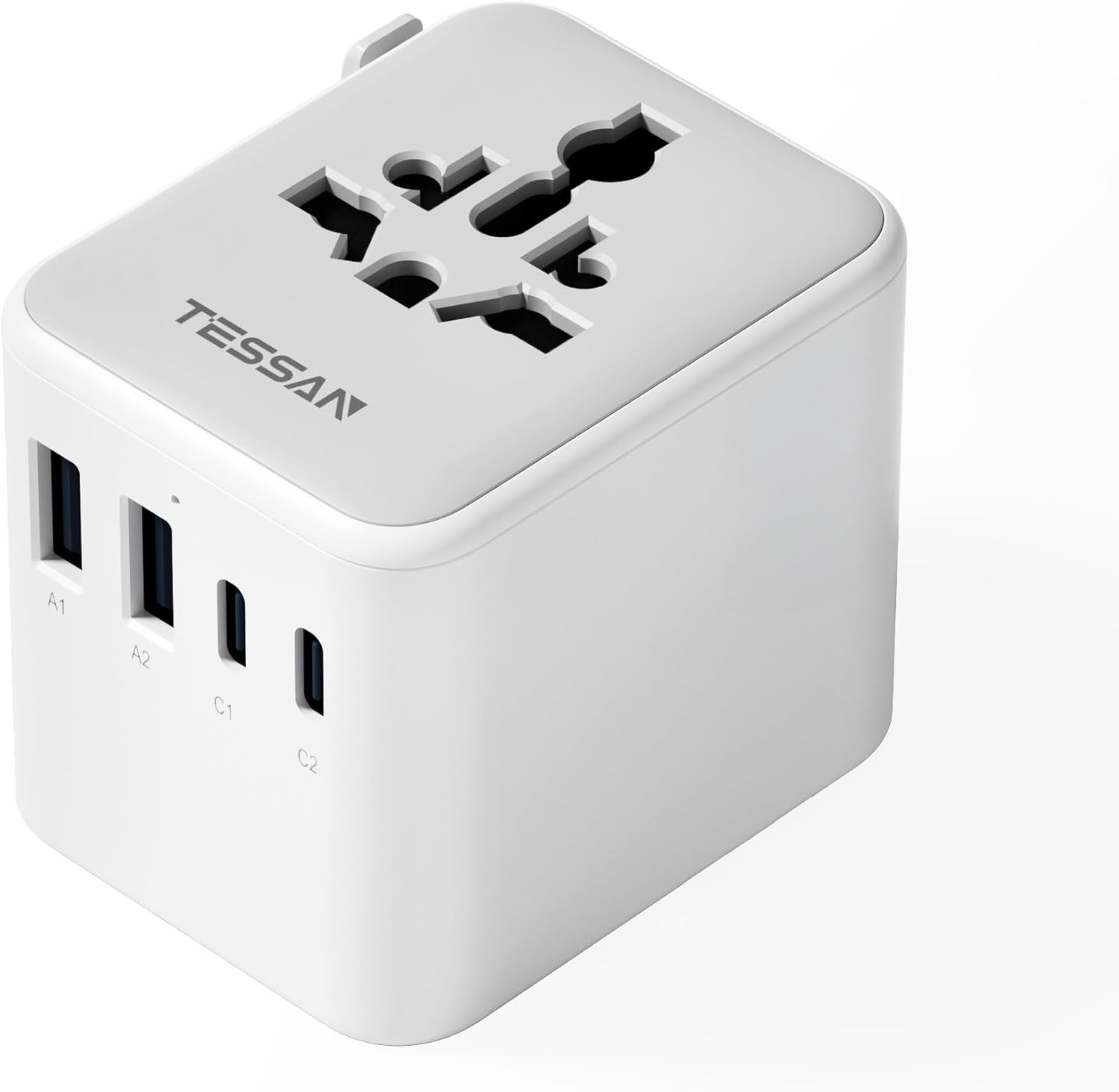TESSAN 全世界対応ユニバーサル変換プラグ USB-C搭載 5台同時充電
