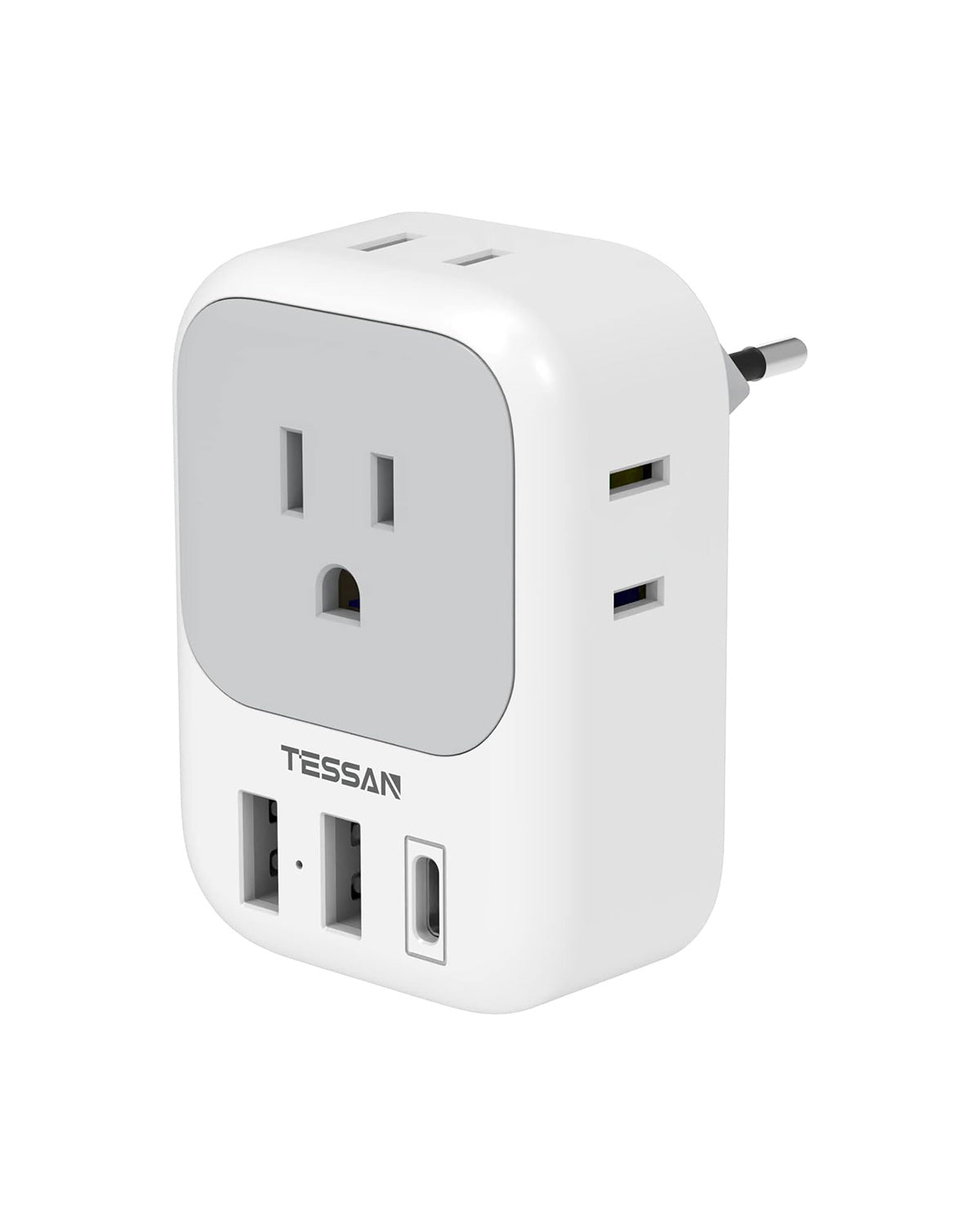 TESSAN 電源変換アダプター コンセントUSB-C付き 4個AC差込口 2個USB-Aポート 1個Type-Cポート
